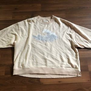 American Eagle Oversized Wave Crewneck (distressed neckline)